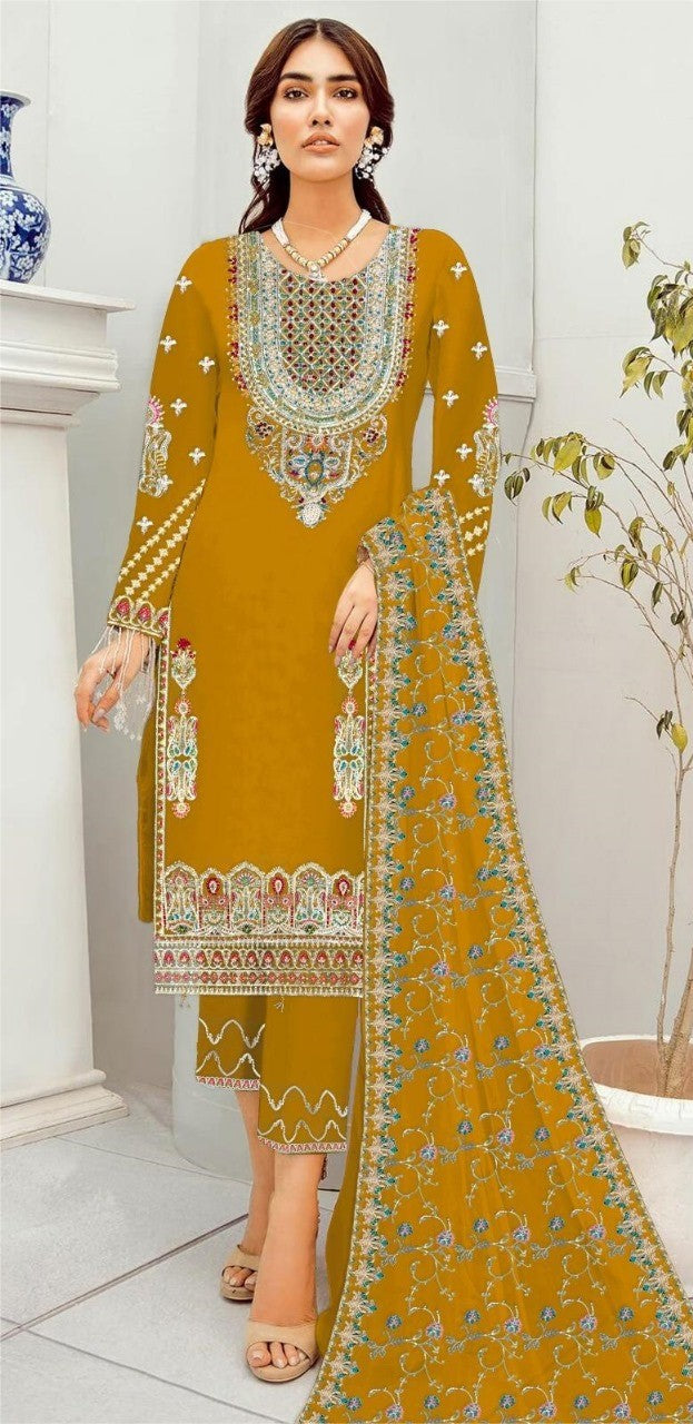 Riwayah Silk Dress with Handmade Work