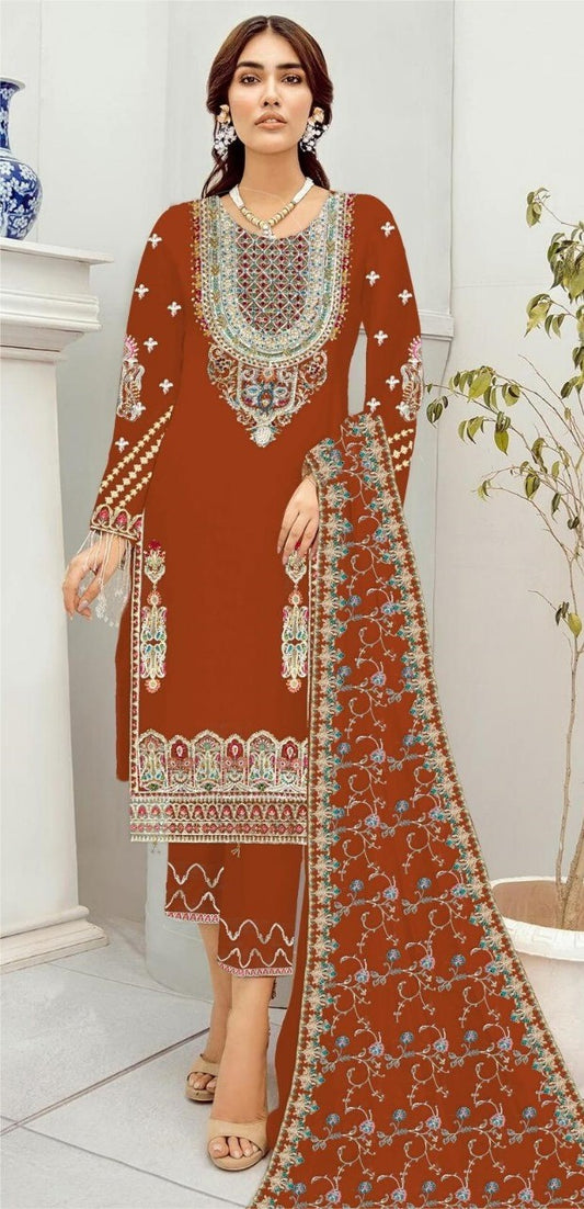 Riwayah Silk Dress with Handmade Work