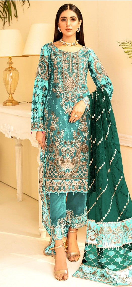 Riwayah Embroidered Organza Dress for Women