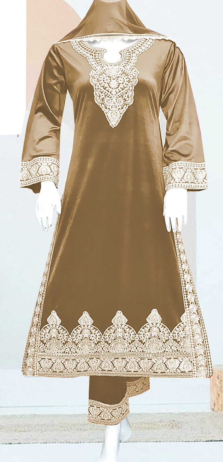 Riwayah Silk Dress with Net Dupatta