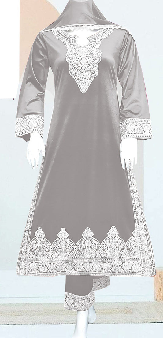 Riwayah Silk Dress with Net Dupatta