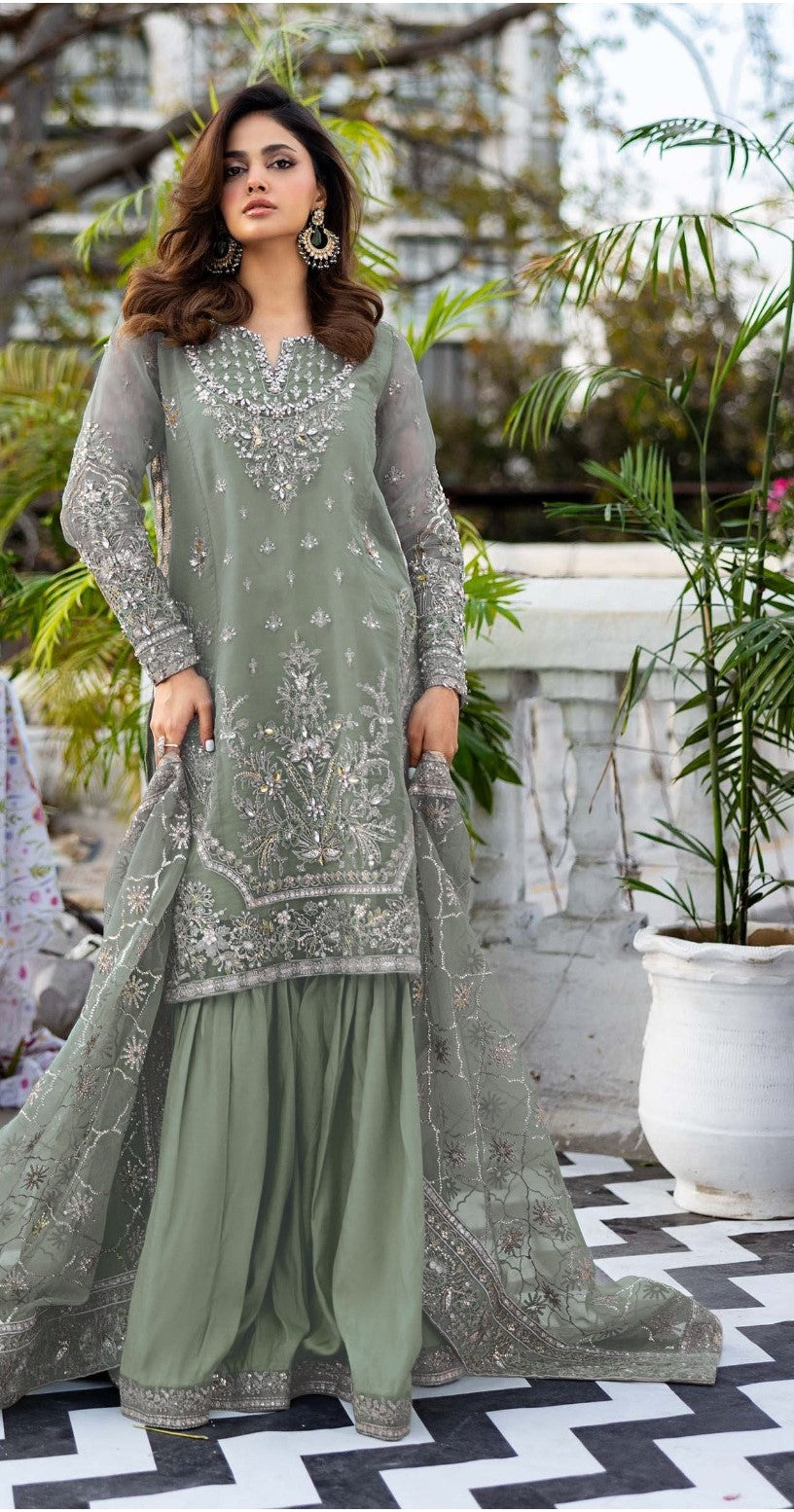 Riwayah Silk Dress with Net Dupatta