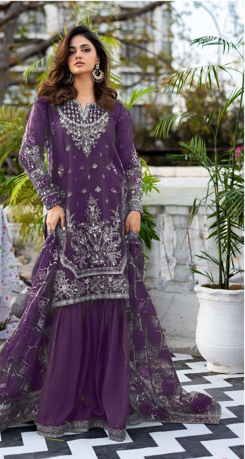 Riwayah Silk Dress with Net Dupatta