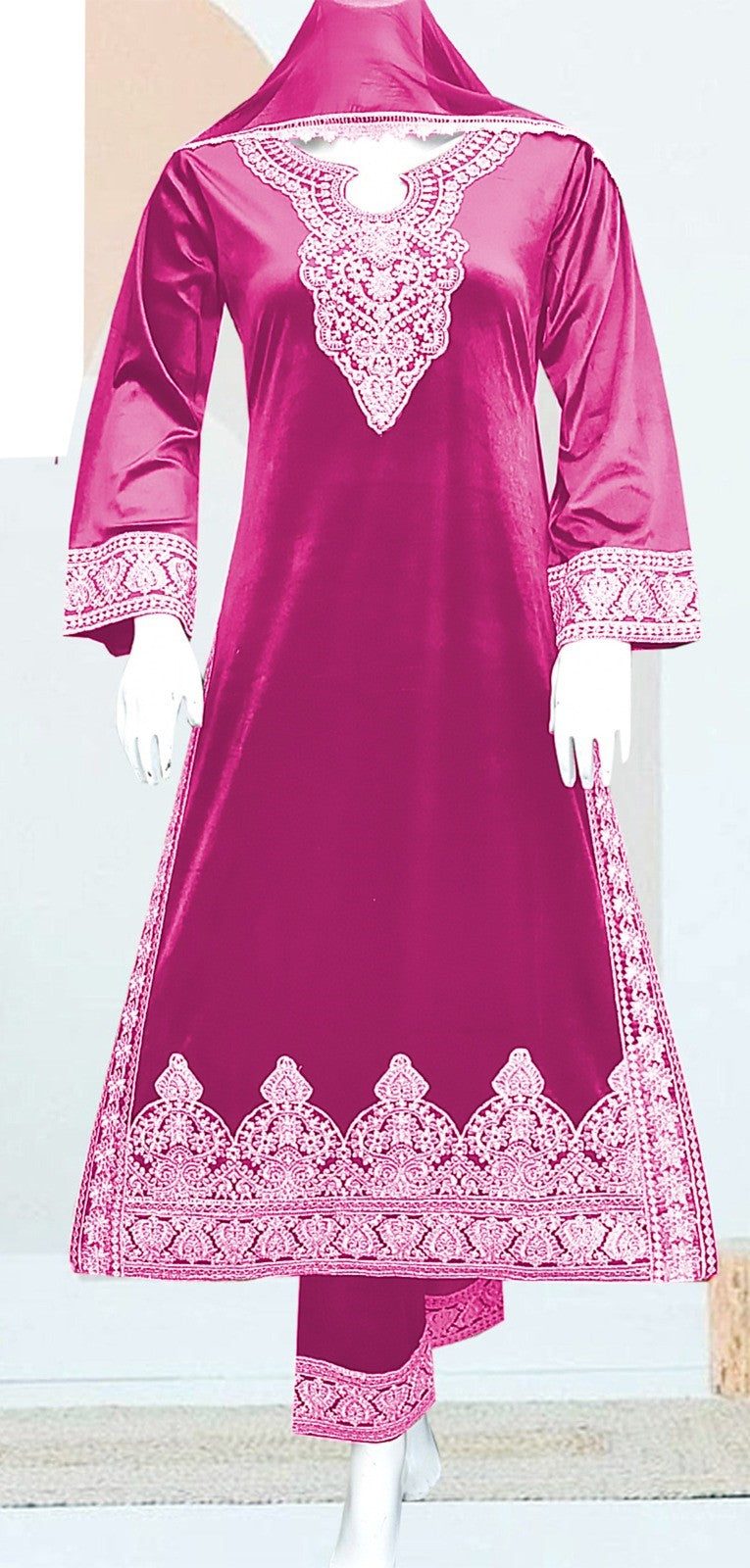 Riwayah Silk Dress with Net Dupatta