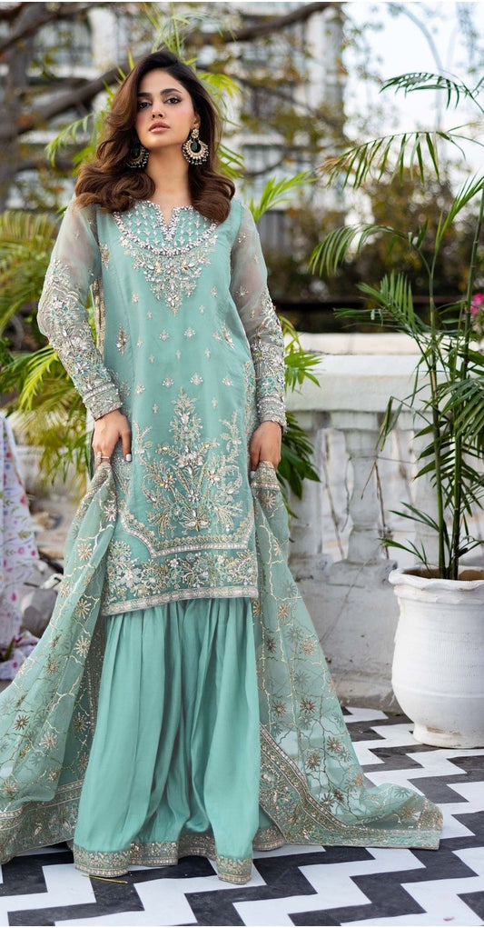Riwayah Silk Dress with Net Dupatta
